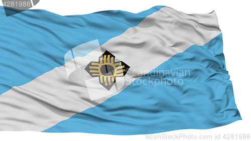 Image of Isolated Madison Flag, Waving on White Background