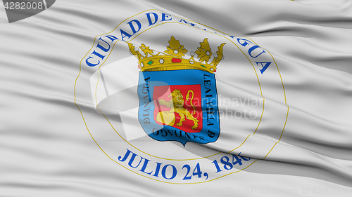 Image of Closeup Managua City Flag, Nicaragua