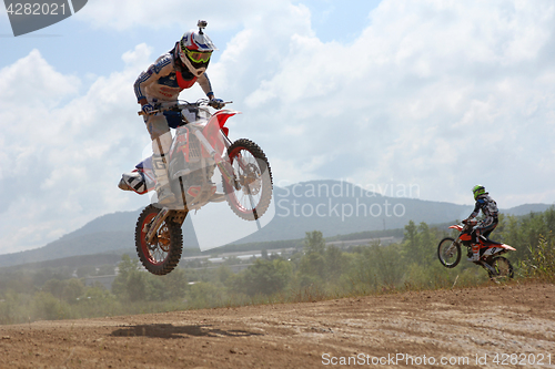 Image of ARSENYEV, RUSSIA - AUG 30: Rider participates in the  round of t