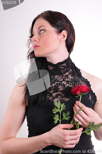 Image of Woman with rose