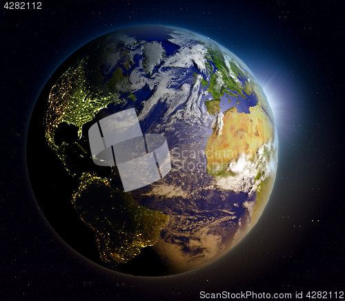 Image of Northern Hemisphere at sunrise