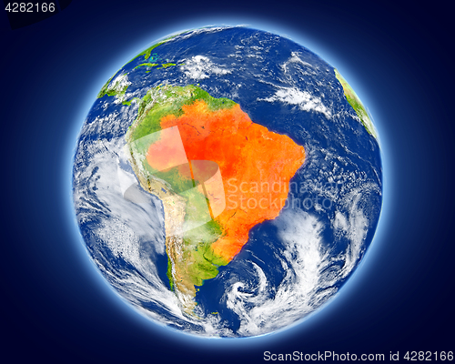 Image of Brazil on planet Earth