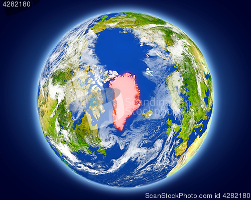 Image of Greenland on planet Earth