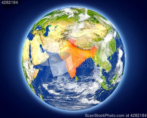 Image of India on planet Earth