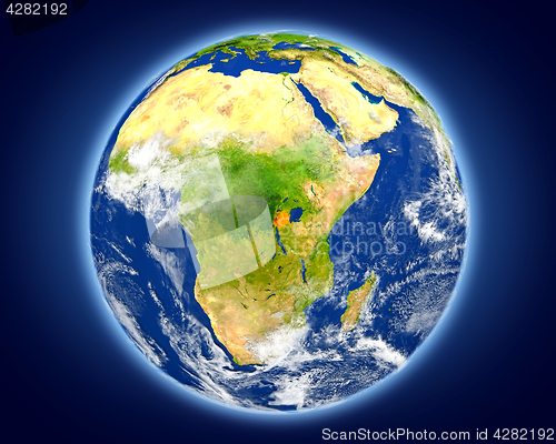 Image of Rwanda on planet Earth