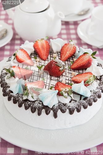 Image of Tasty strawberry cream cake