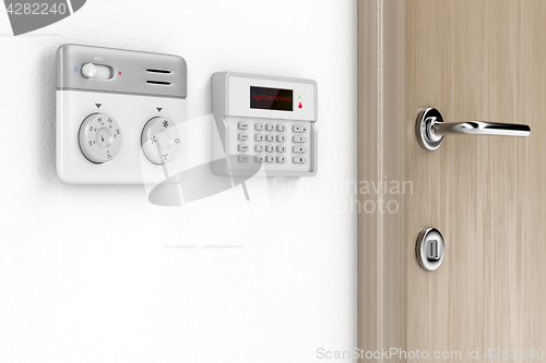Image of Thermostat and alarm controls