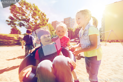 Image of happy kids on children playground