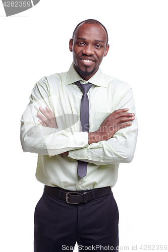 Image of portrait of handsome young black african smiling man