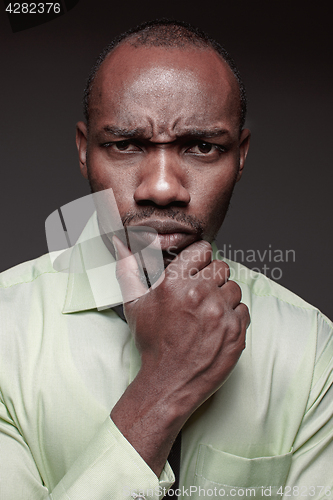 Image of portrait of handsome young black african man