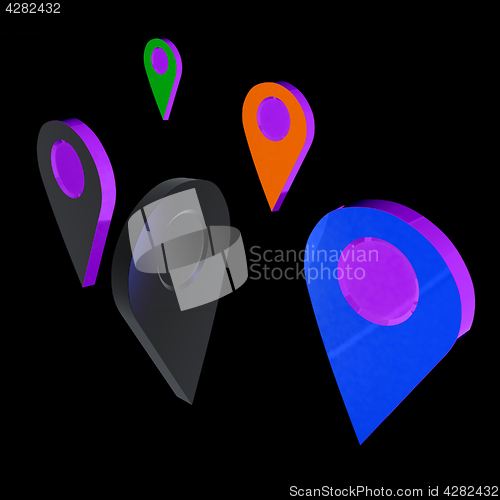 Image of Realistic 3d pointer of map. 3d illustration