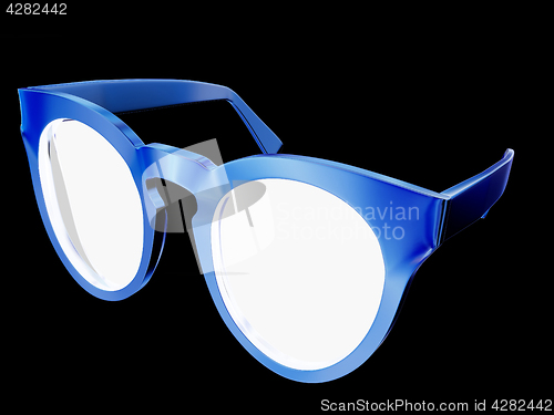 Image of Cool gold sunglasses. 3d illustration