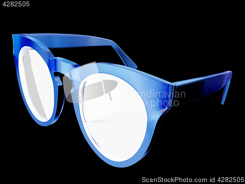 Image of Cool gold sunglasses. 3d illustration