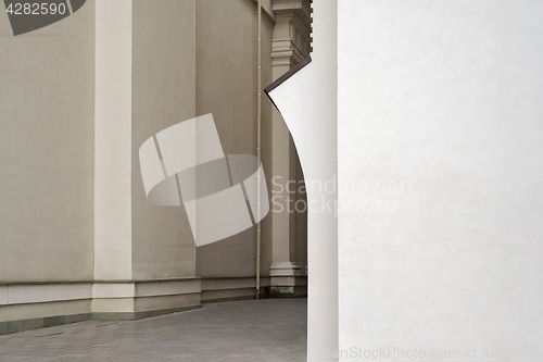 Image of white stucco wall of historical building