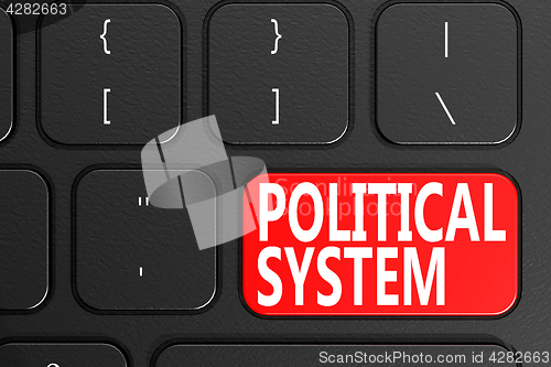 Image of Political System on black keyboard