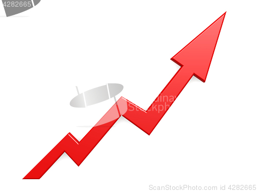 Image of Red arrow graph growth up background