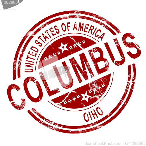 Image of Columbus Ohio stamp with white background