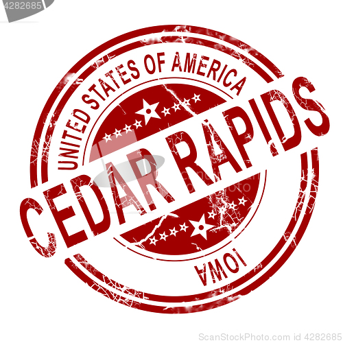 Image of Cedar Rapids stamp with white background