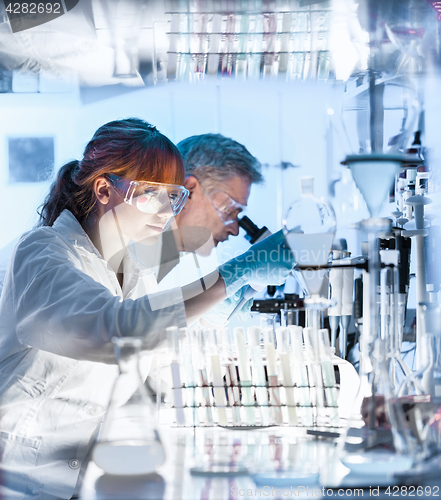 Image of Health care researchers working in scientific laboratory.