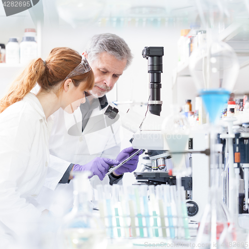 Image of Health care researchers working in scientific laboratory.