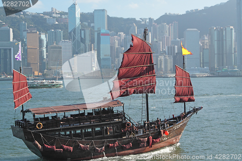 Image of Junk boat in Hong Kong 