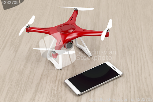 Image of Drone and smartphone