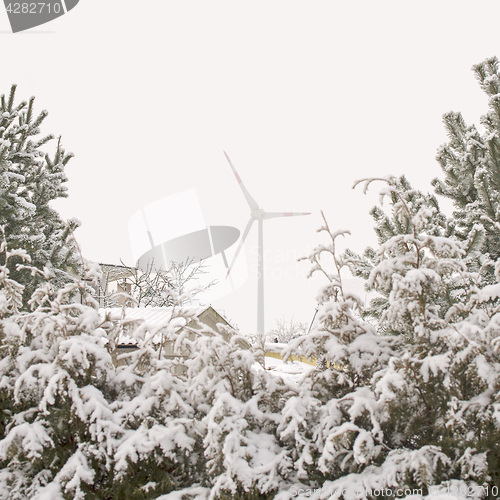 Image of Wind turbine in winter