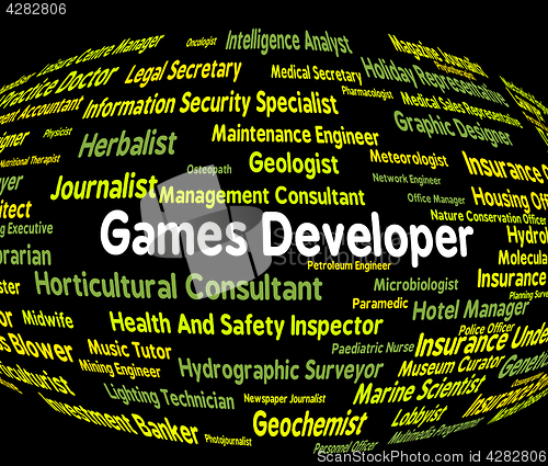 Image of Games Developer Means Play Time And Career