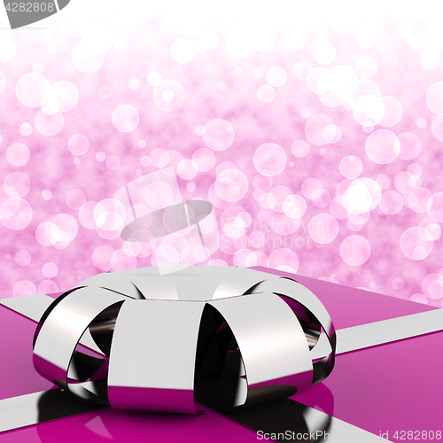 Image of Pink Giftbox With Bokeh Background For Womens Birthday