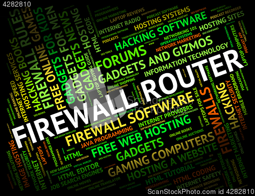 Image of Firewall Router Represents Word Protect And Routing