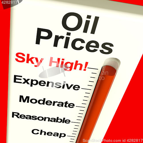 Image of Oil Prices High Monitor Showing Expensive Fuel Costs