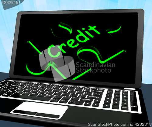 Image of Credit Puzzle On Laptop Shows Ecommerce