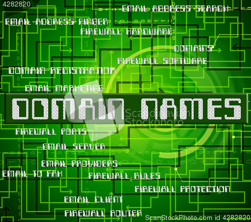 Image of Domain Names Means Empire Label And Word
