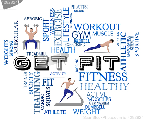 Image of Get Fit Represents Working Out And Exercising