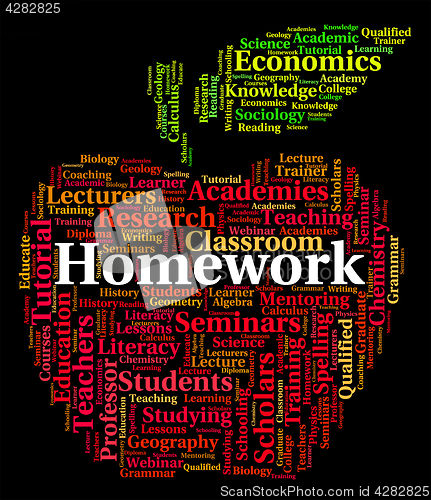 Image of Homework Word Shows Study Assignment And Education