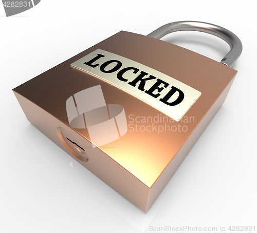Image of Locked Padlock Represents Restricted Secure And Private 3d Rende