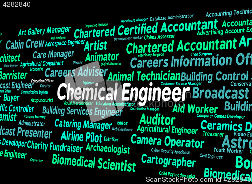 Image of Chemical Engineer Shows Word Mechanics And Chemicals