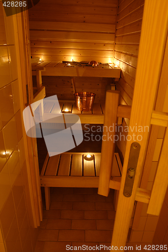 Image of Interior of a Finnish sauna