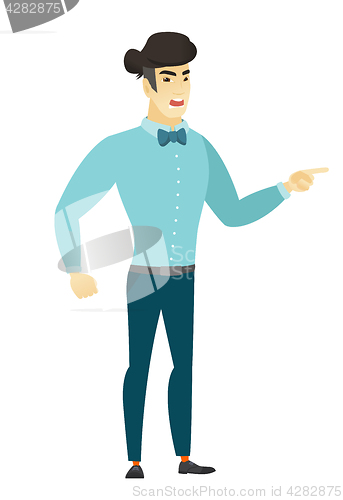 Image of Furious businessman screaming vector illustration.