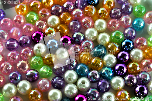 Image of color plastic beads