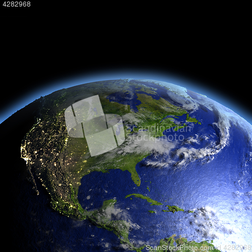 Image of Central and North America from space