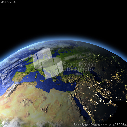 Image of EMEA region from space