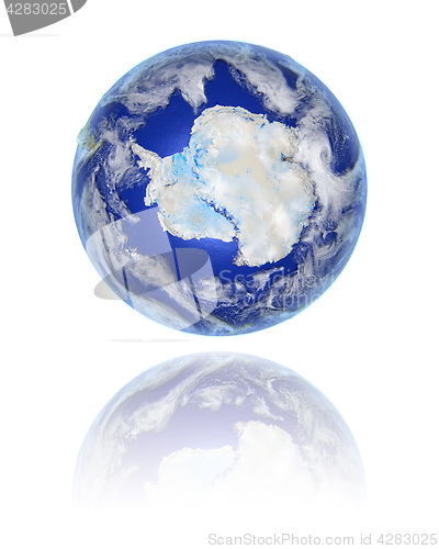 Image of Antarctica on globe