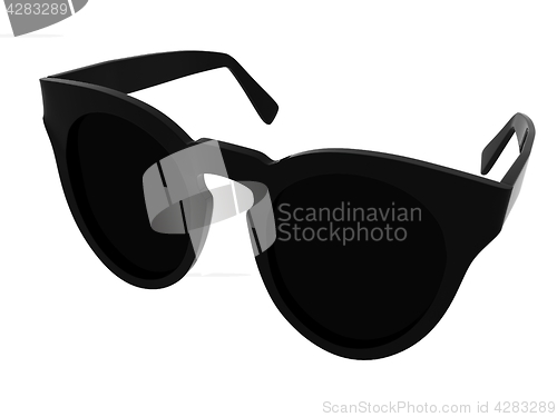 Image of Cool black sunglasses. 3d illustration
