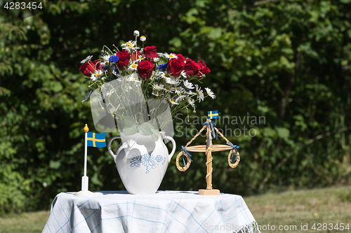 Image of Decorated table at midsummer