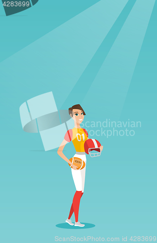 Image of Young caucasian female rugby player.