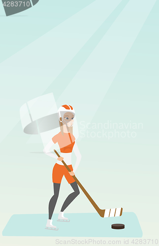 Image of Young caucasian ice hockey player.