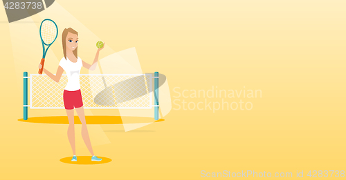 Image of Young caucasian tennis player.