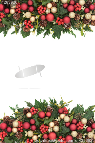 Image of Festive Christmas Background Border