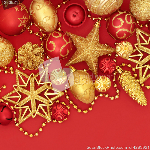 Image of Christmas Red and Gold Baubles